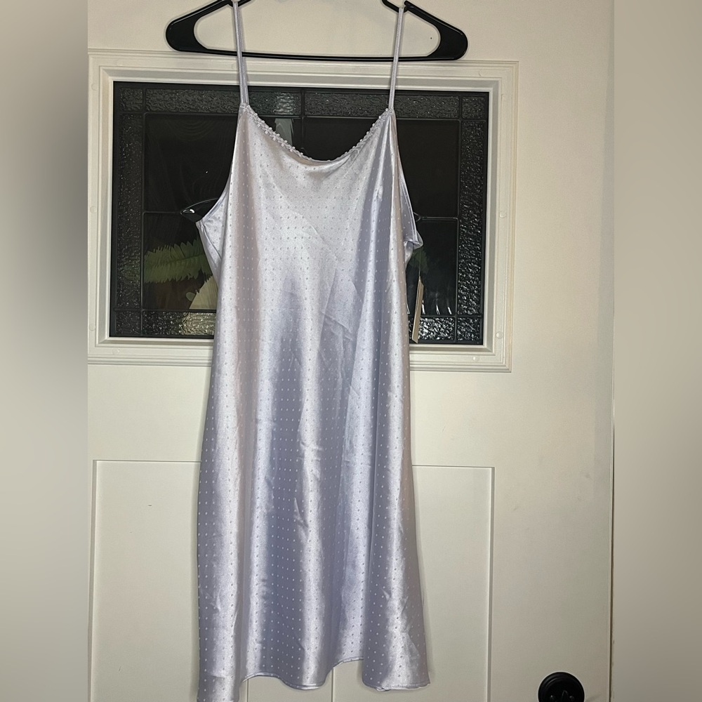 NWT Flora by Flora Nikrooz Chic Light Blue Satin Chemise in Sz (L)